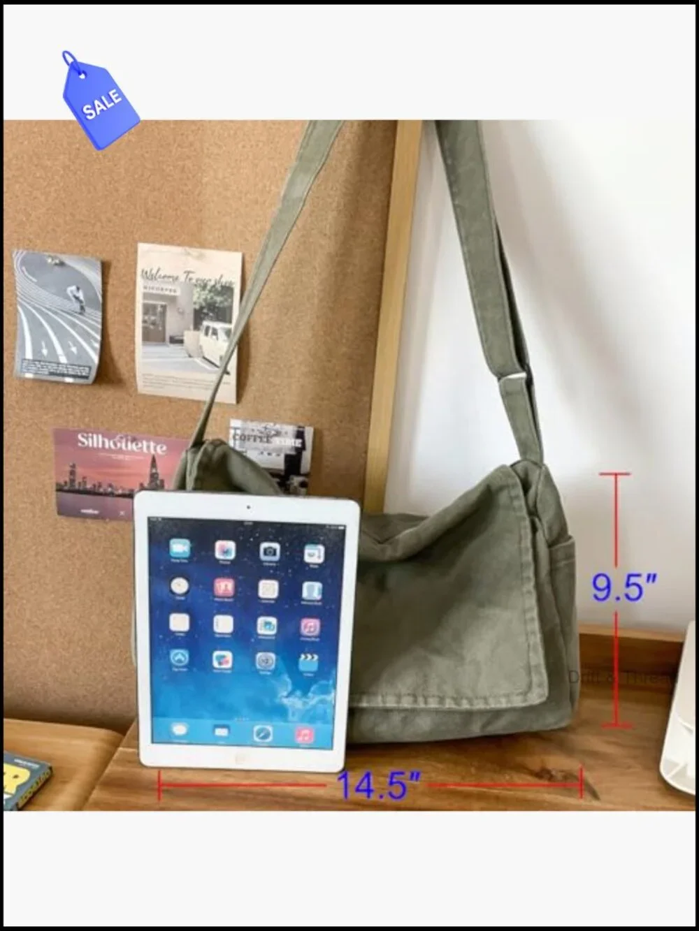 Canvas Messenger Bag Crossbody Shoulder Satchel Hobo for Work Travel